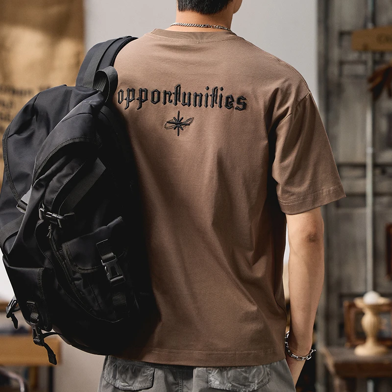 夏季印花短袖T恤潮牌夏季字母刺绣凉感科技棉休闲圆领薄款T恤男款