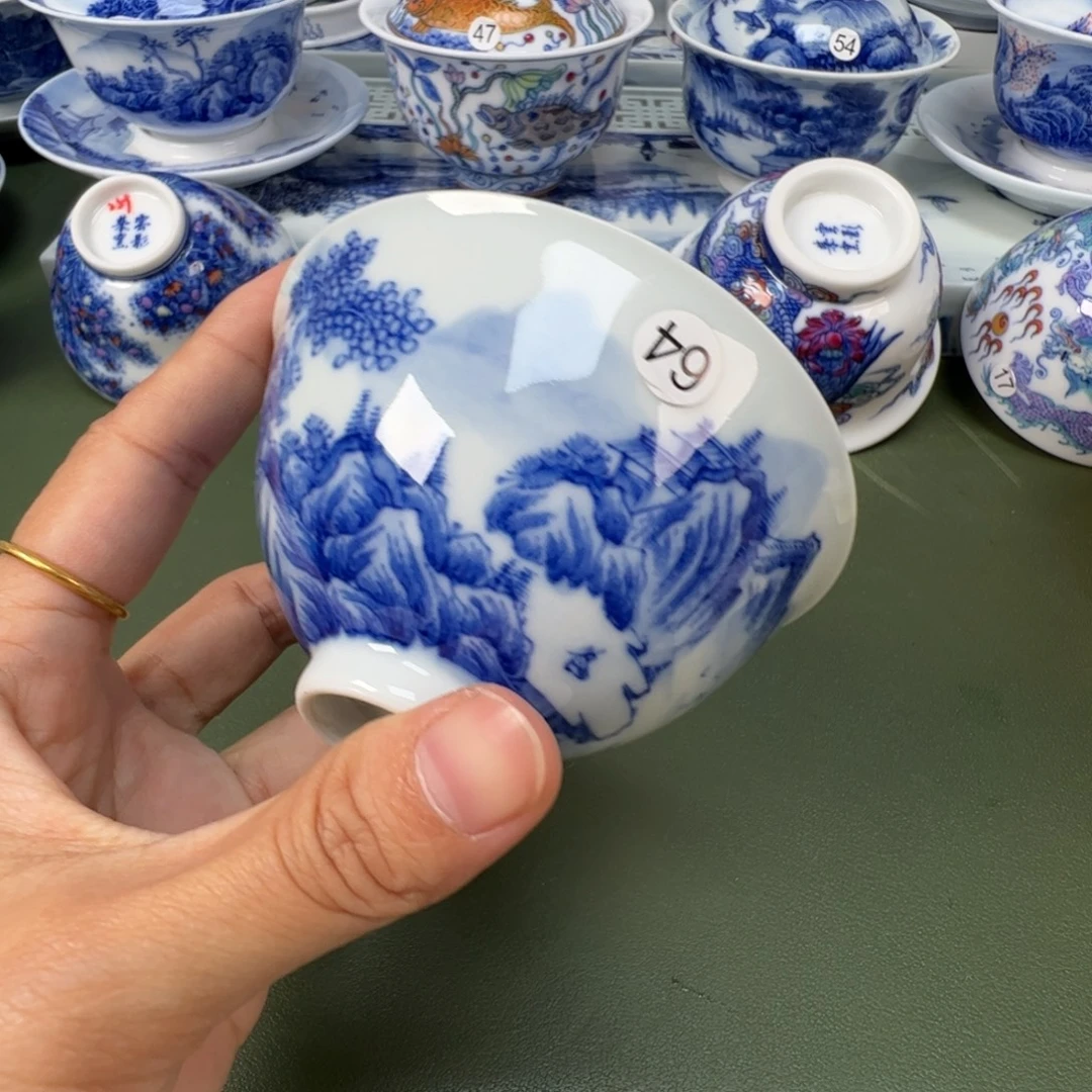 陶瓷景德镇纯手工纯手绘茶具木木64