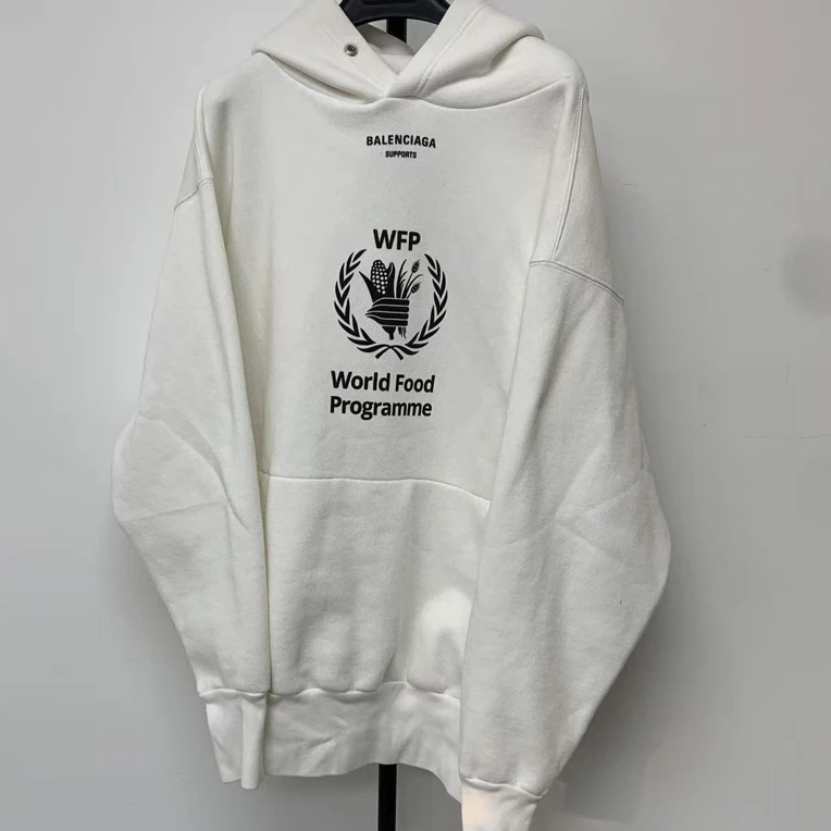 未使用 Balenciaga/巴黎世家 WFP 字母印花套头长袖卫衣 03257