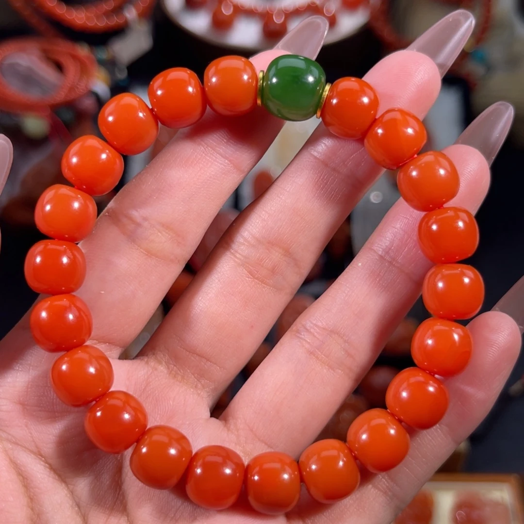 南红玛瑙未镶嵌老形手串10左右