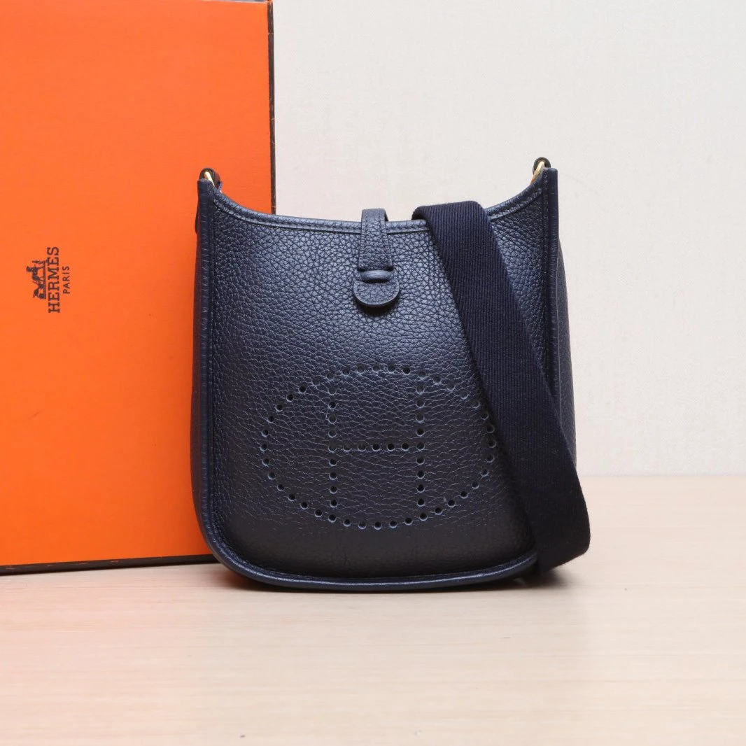 95新 Hermes/爱马仕 【双双】Evelyne Mini 16 2Z午夜蓝 Y刻