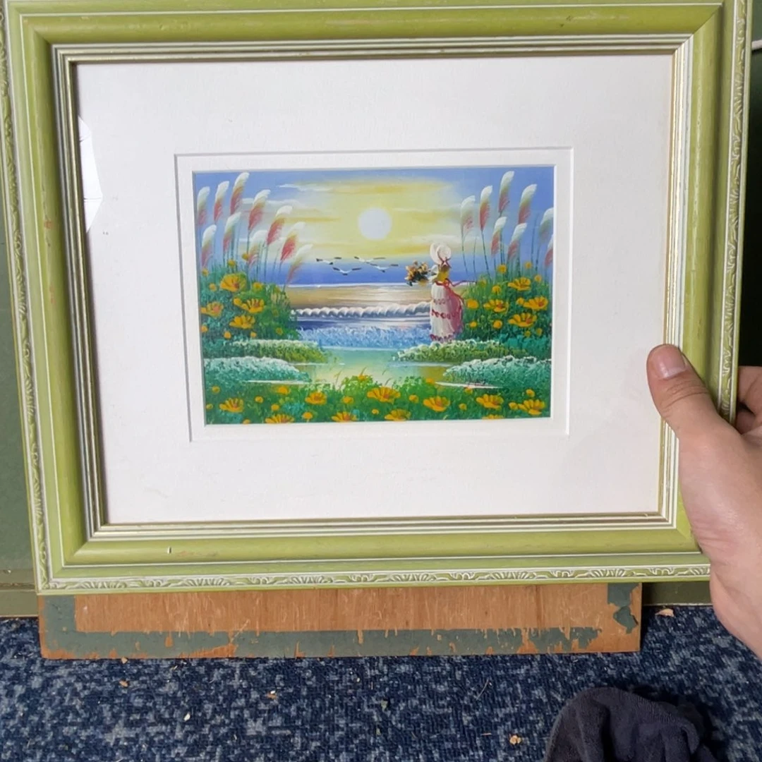 手绘中古框画不退不换有轻微瑕疵
