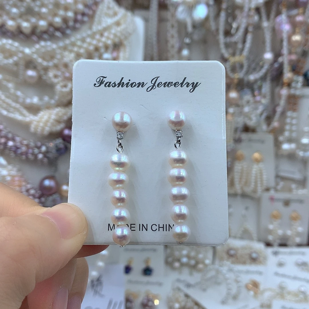 淡水珍珠银S925镶嵌项链耳饰