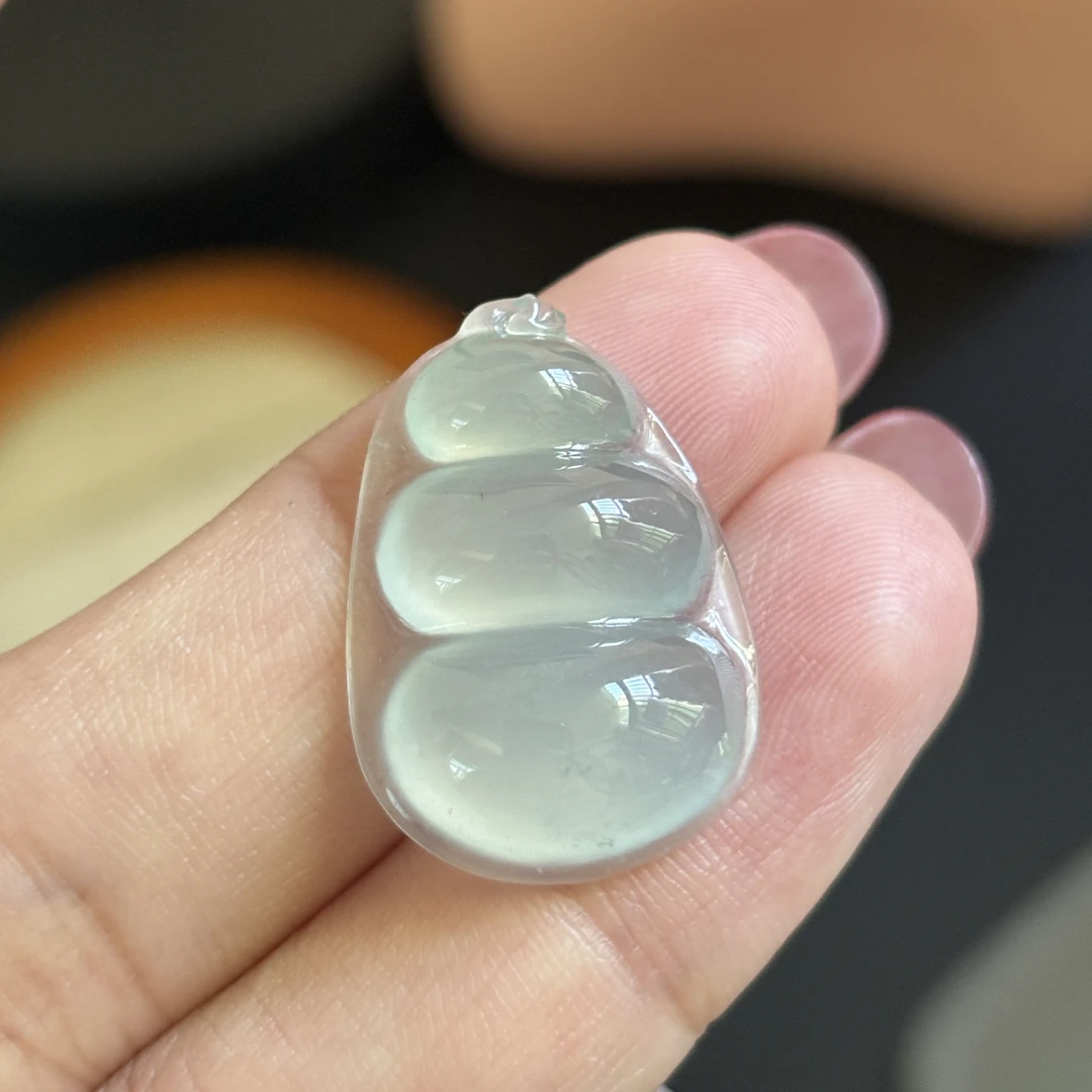 缅甸翡翠天然A货冰种福豆玉石玉器锁骨链吊坠晴底饱满豆子裸石