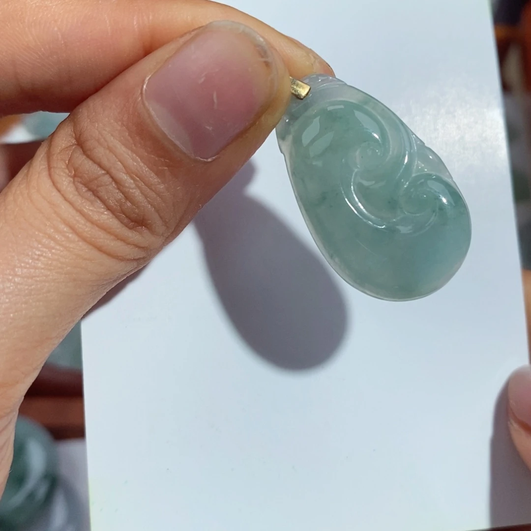 翡翠银S925镶嵌颈饰如音吊坠