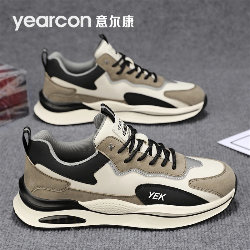 意尔康正版男鞋秋冬2025新款爆款潮男式皮面运动鞋男款百搭旅游鞋