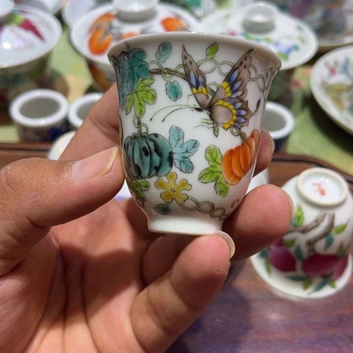纯手绘精品盖碗杯