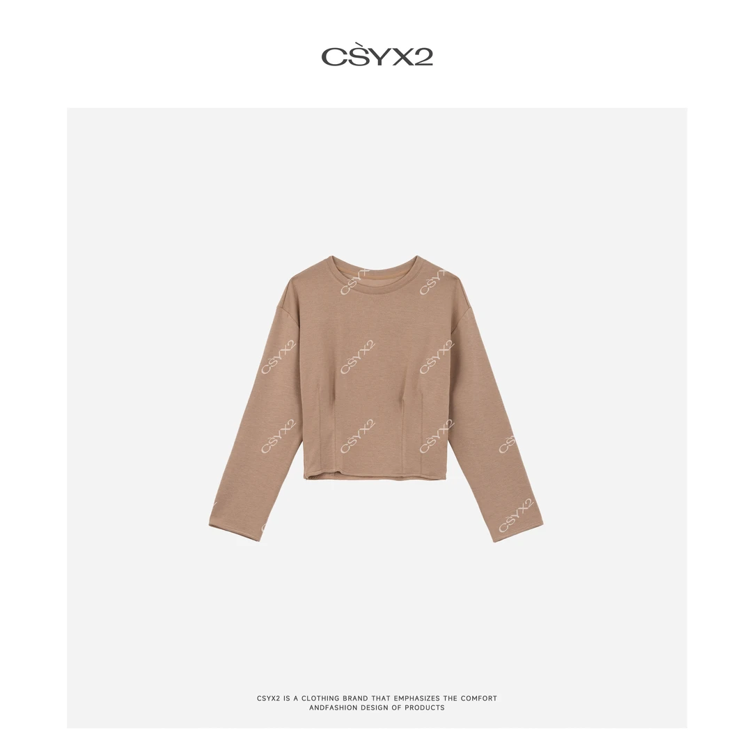 CsyX2-2025S/S早秋新款"三角标"套头圆领打底衫CZ5CX032