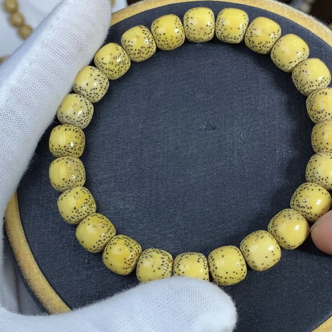 -****星月菩提手串卡10奶黄正月侧留白