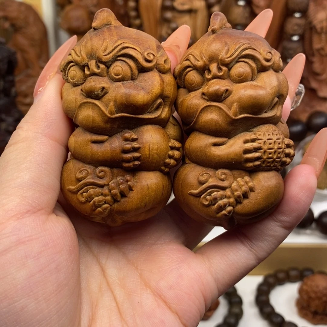 檀香木手串/手链迈索尔老山檀香貔貅一对奶香，微瑕