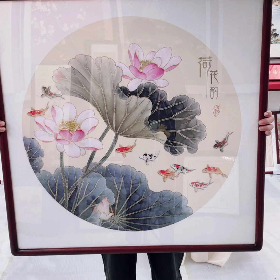 荷花韵80*80精品艺术画