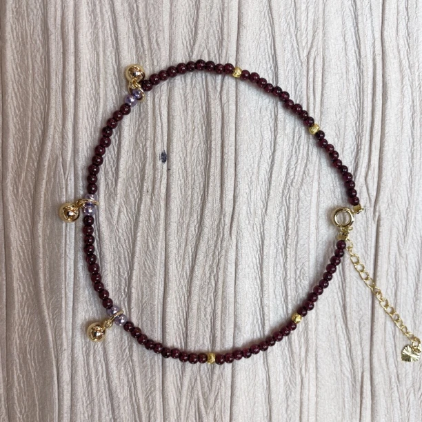 铜合金手链 11726  榴 紫色珠珠 脚链