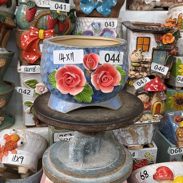 紫砂花盆粗陶材质多肉花盆