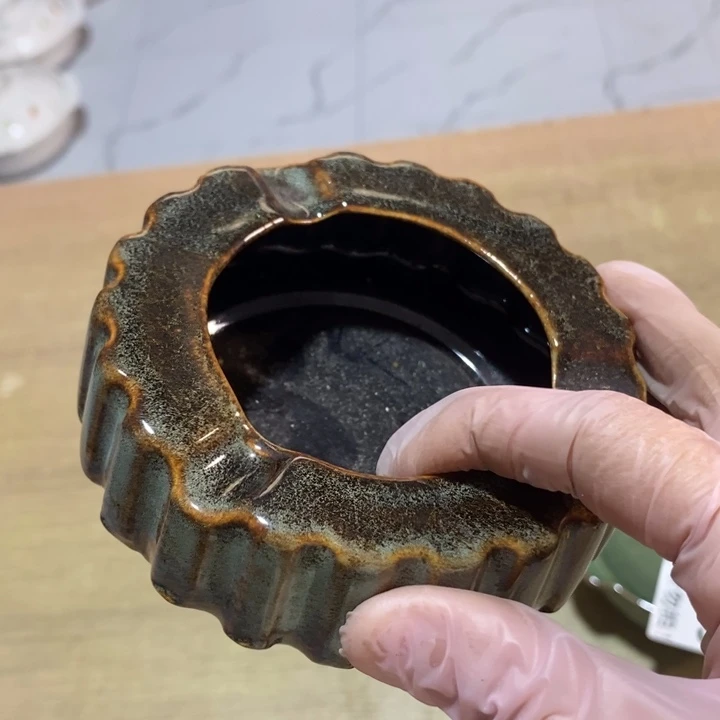 瓷片七厂窑变烟灰缸口径10.5厘米