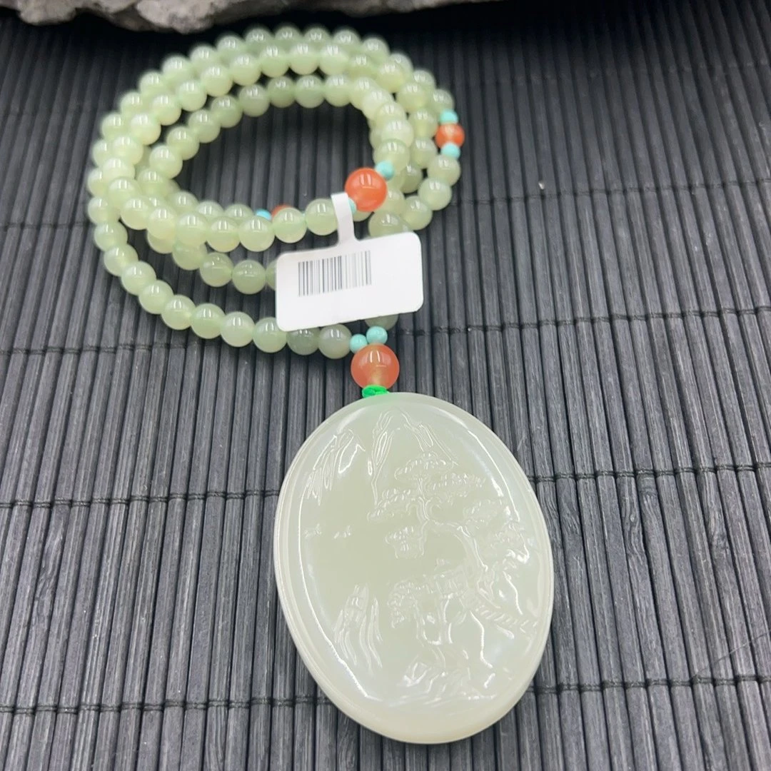 BY0625FZJT标103 北玉精选 和田玉项链坠