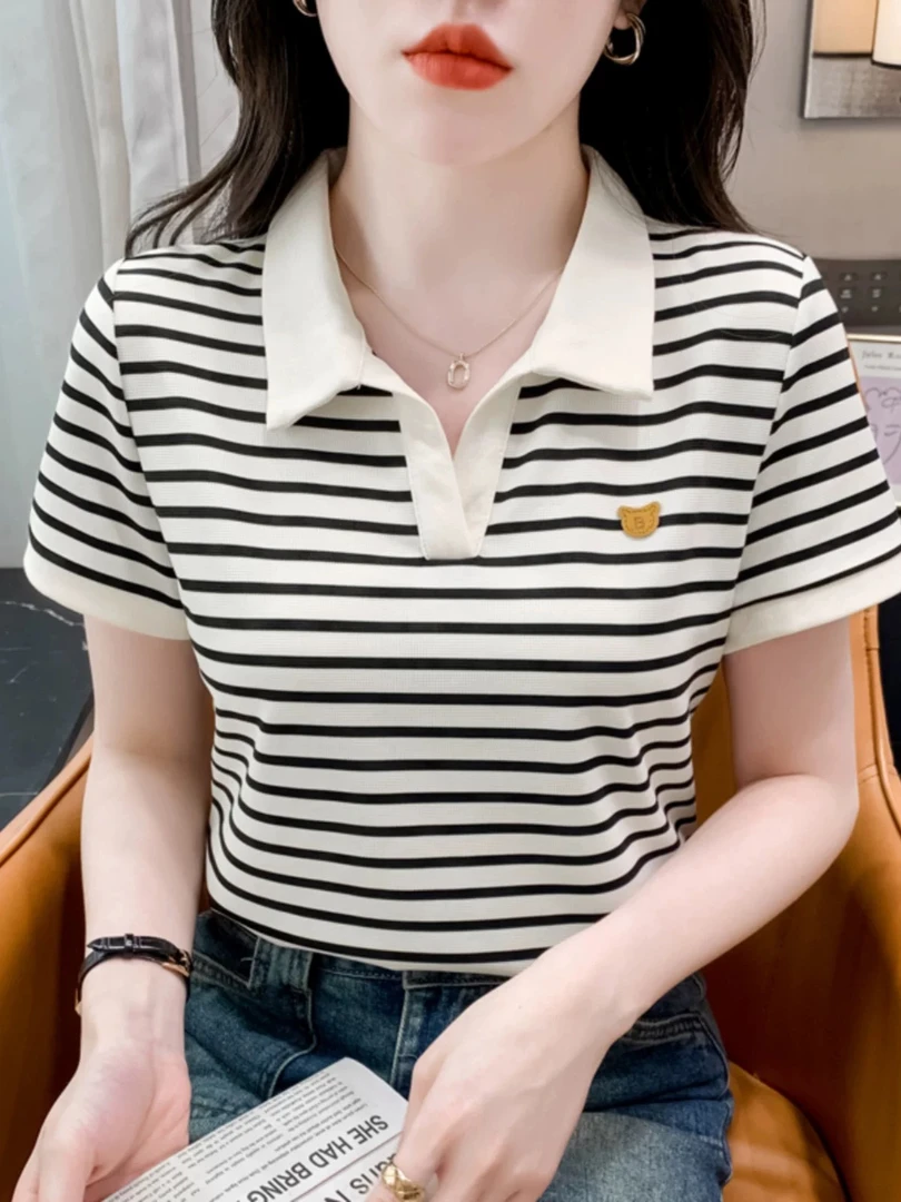 【三台恒宣】C80284时尚条纹T恤