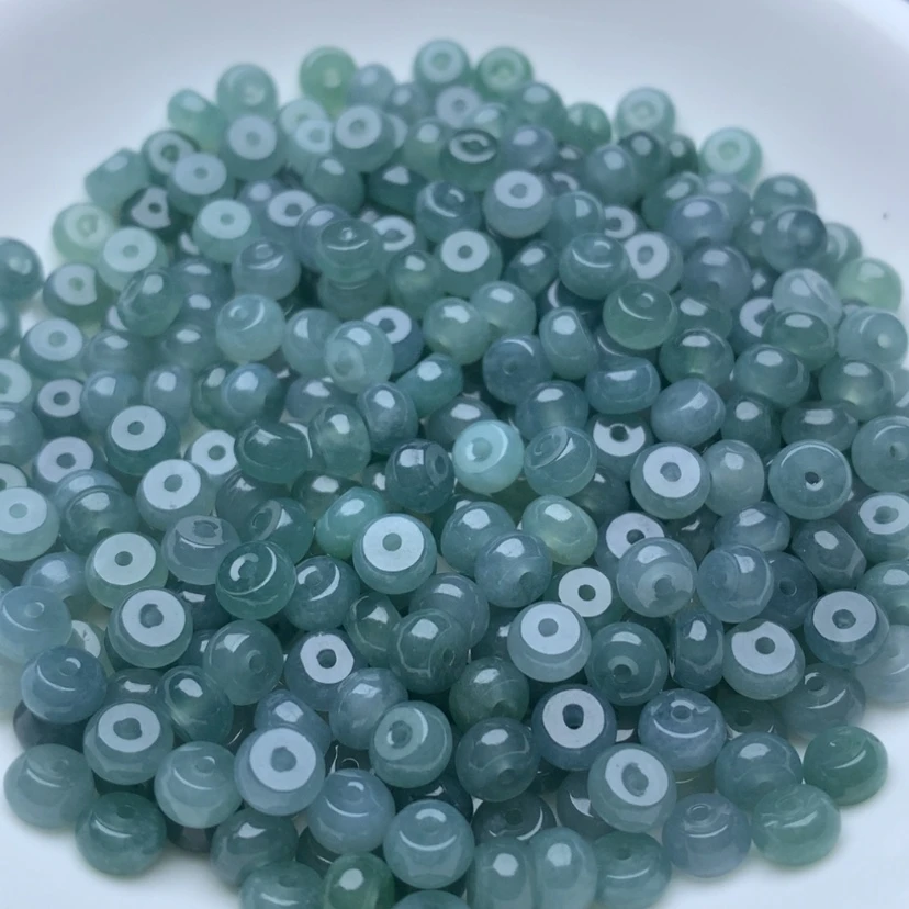 【闪购商品】翡翠手链未镶嵌卡3*5冰胶蓝水算盘60颗