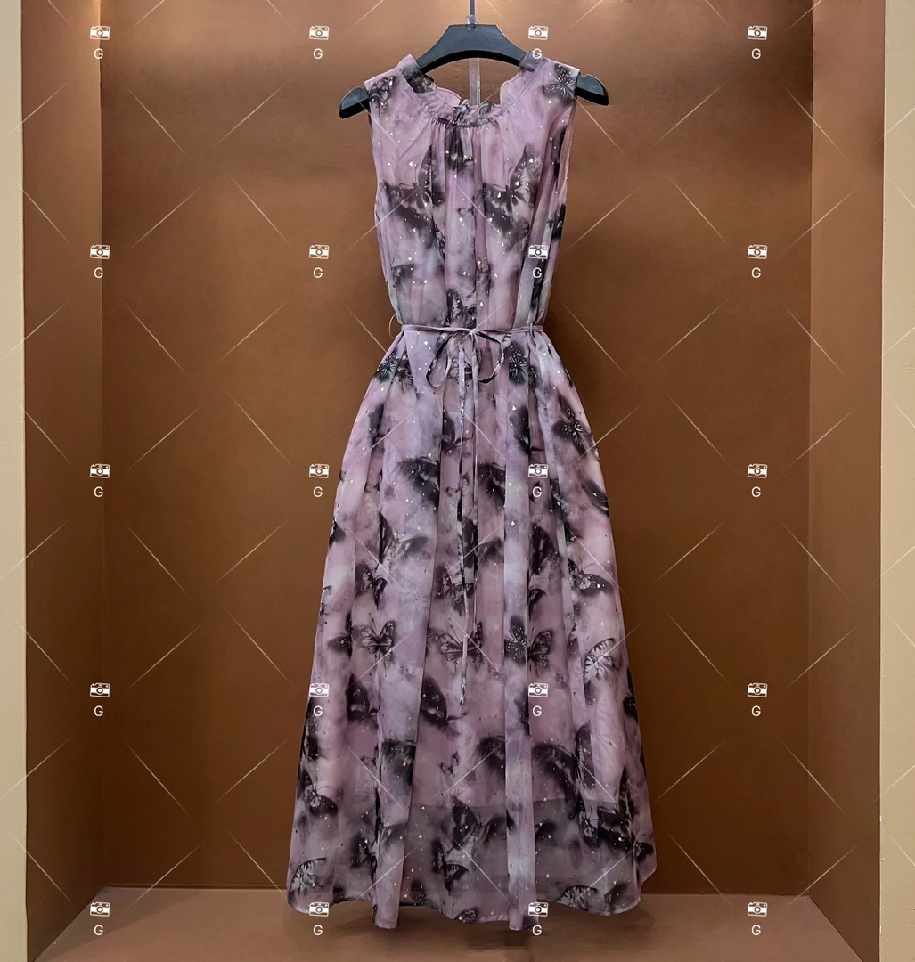 【李娜】夏季新款复古时尚百搭印花无袖连衣裙 H-311