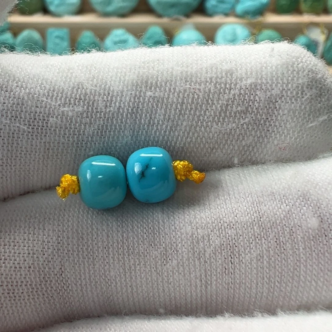 未镶嵌绿松石老型对珠 6.2x5.3mm