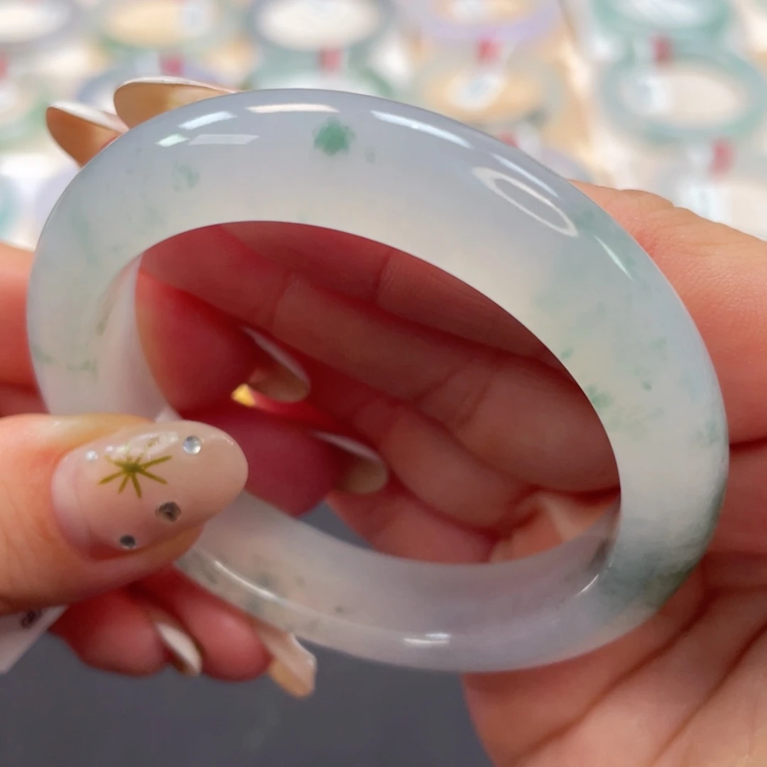 未镶嵌手镯翡翠1号冰底海棠花