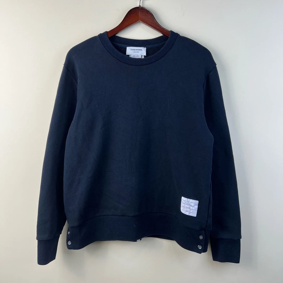 99新 THOMBROWNE 背后彩条圆领卫衣/尺码3/编号957