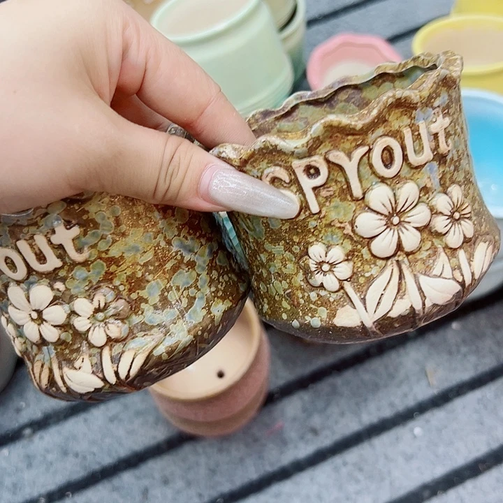 有孔，满10元发货多肉陶瓷花盆