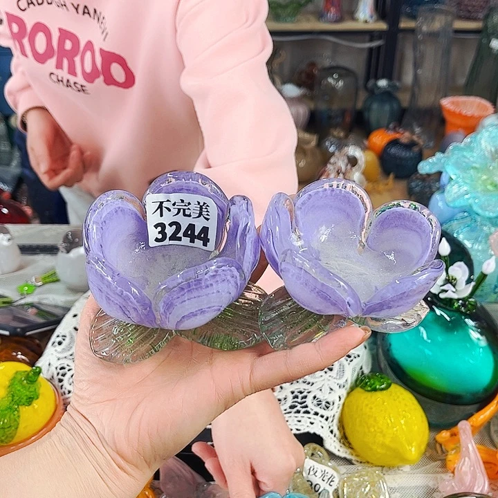 可***倍3244花碗 家悦琉璃工艺品不完美