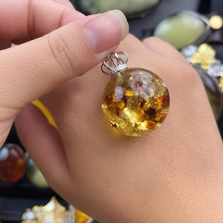 琥珀银S925镶嵌裸石