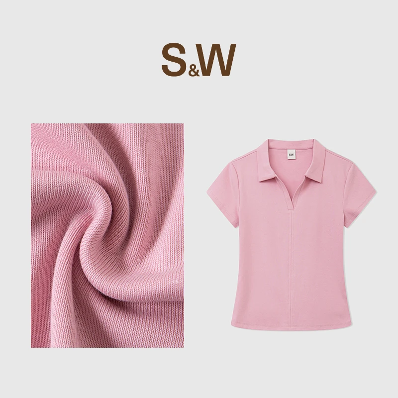 SW速惟透气运动Polo春夏女士修身休闲百搭显瘦翻领上衣4370短款