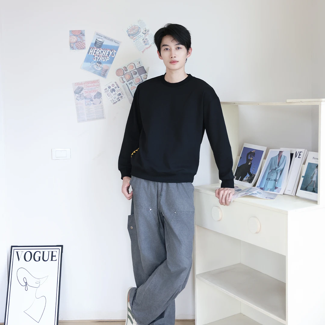 VANNYBUNNYbabyshark卫衣长袖宽松休闲黄色锯齿黑色潮流圆领运动