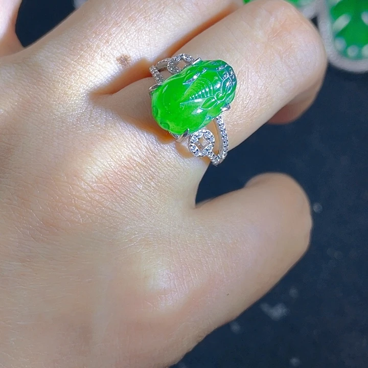 翡翠银S925镶嵌吊坠(不含链)