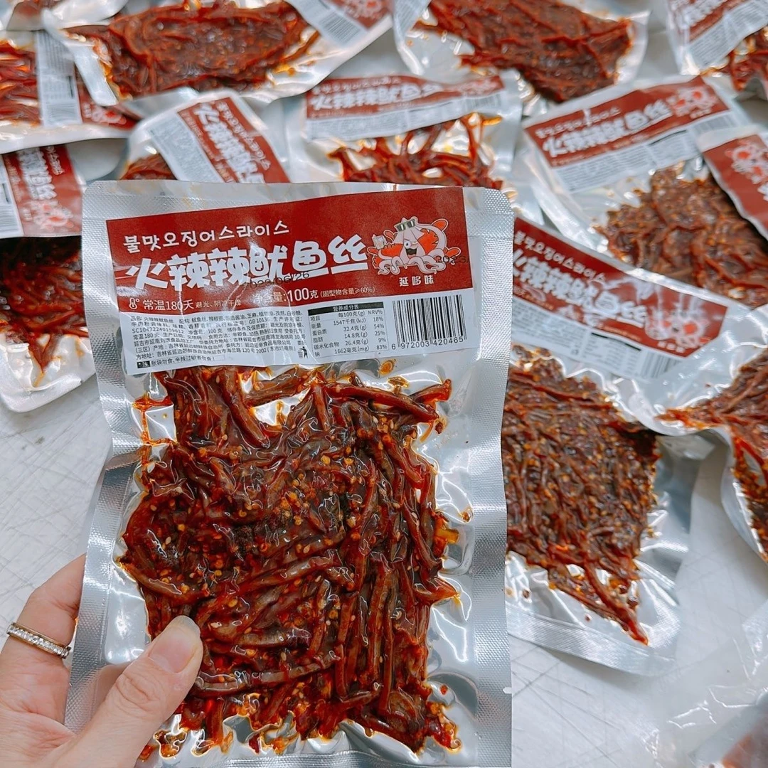 延边特色下酒菜火辣辣鱿鱼丝零食即食开袋香辣小木屋