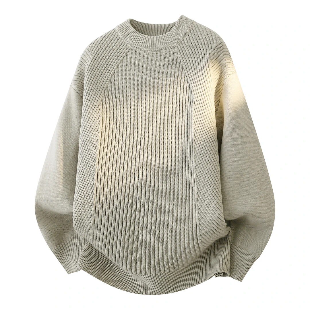 秋冬针织衫男士美式毛衣日系加厚圆领套头衫打底复古宽松休闲百搭