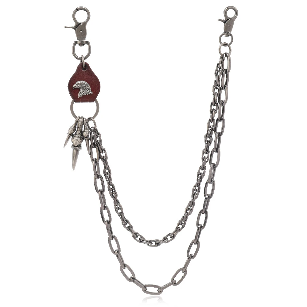 潮流朋克风男士夏季黑色酷炫复古百搭鹰爪腰链裤链简约链条