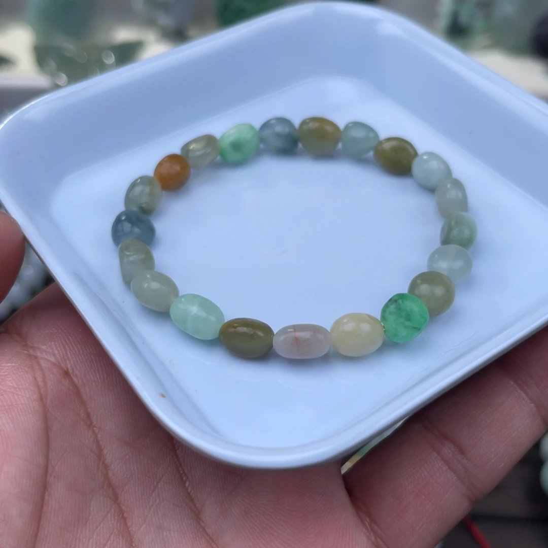 翡翠未镶嵌手串58王炸卡八的珠子
