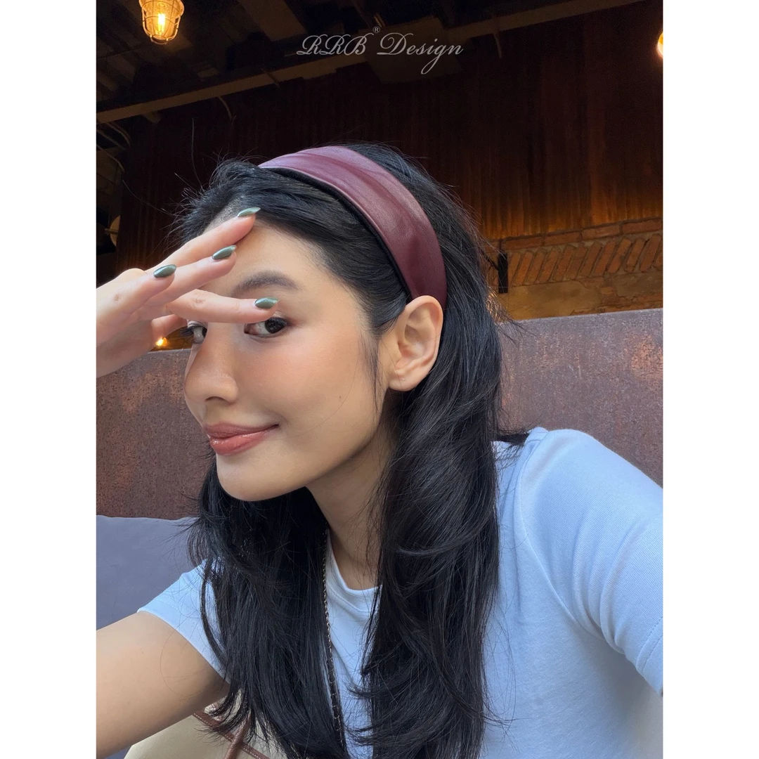 RRB Design 100%绵羊皮宽边发箍慵懒时尚百搭头饰高颅顶精致发饰