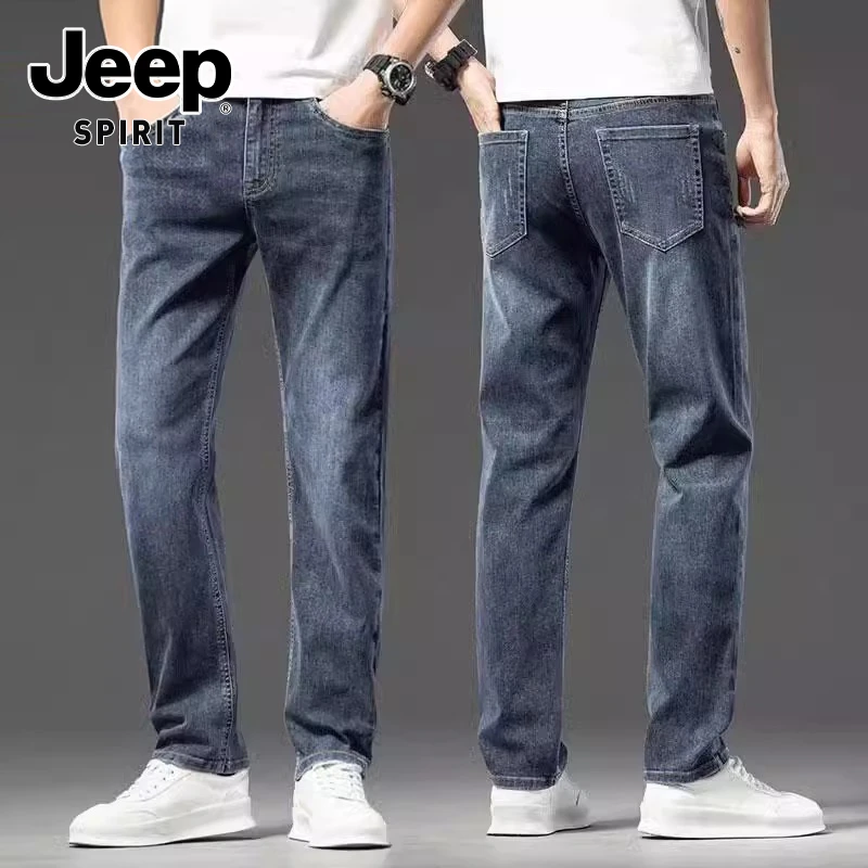 JEEPSPIRIT吉普潮牌显瘦男士牛仔裤直筒宽松2025春季新款显高裤子