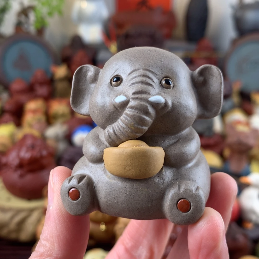 紫砂茶宠元宝吉象