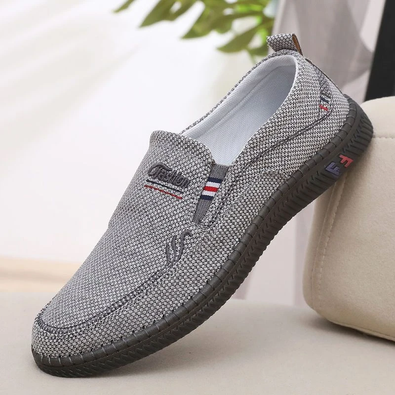 老北京布鞋男单鞋春秋男鞋防滑透气牛筋底中老年爸爸一脚蹬休闲鞋