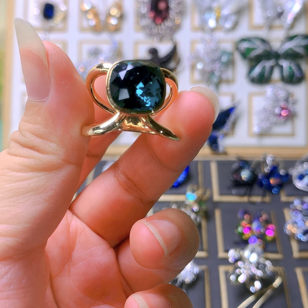 仿水晶铜合金墨绿丝巾扣