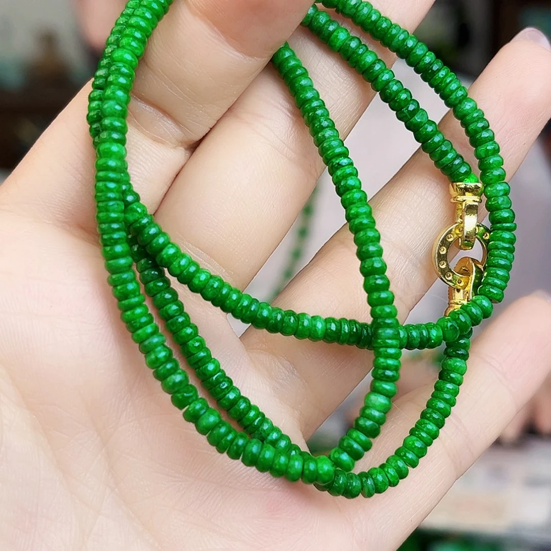 翡翠未镶嵌颈饰项链