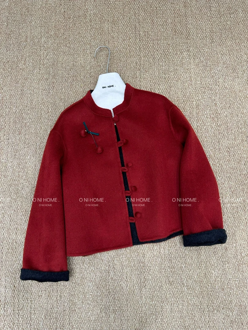 【欧尼家】秋冬~国风双面澳洲超细羊毛外套 衣长56