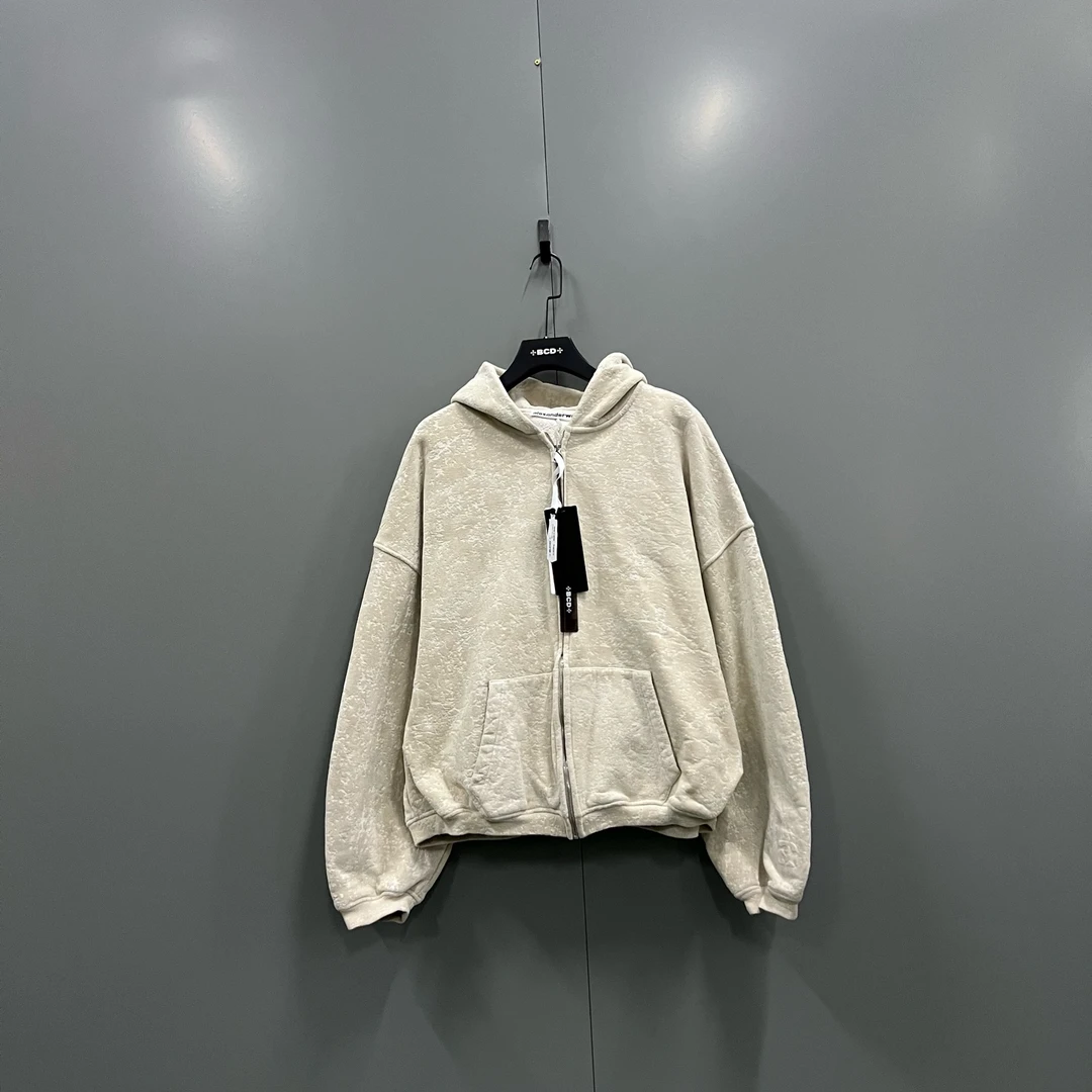 99新 ALEXANDER WANG jp918  植绒毛圈拉链帽衫 017982