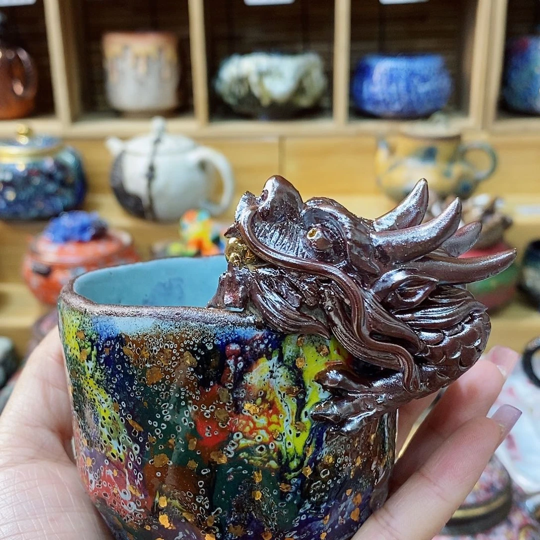 粗陶柴烧志野茶器