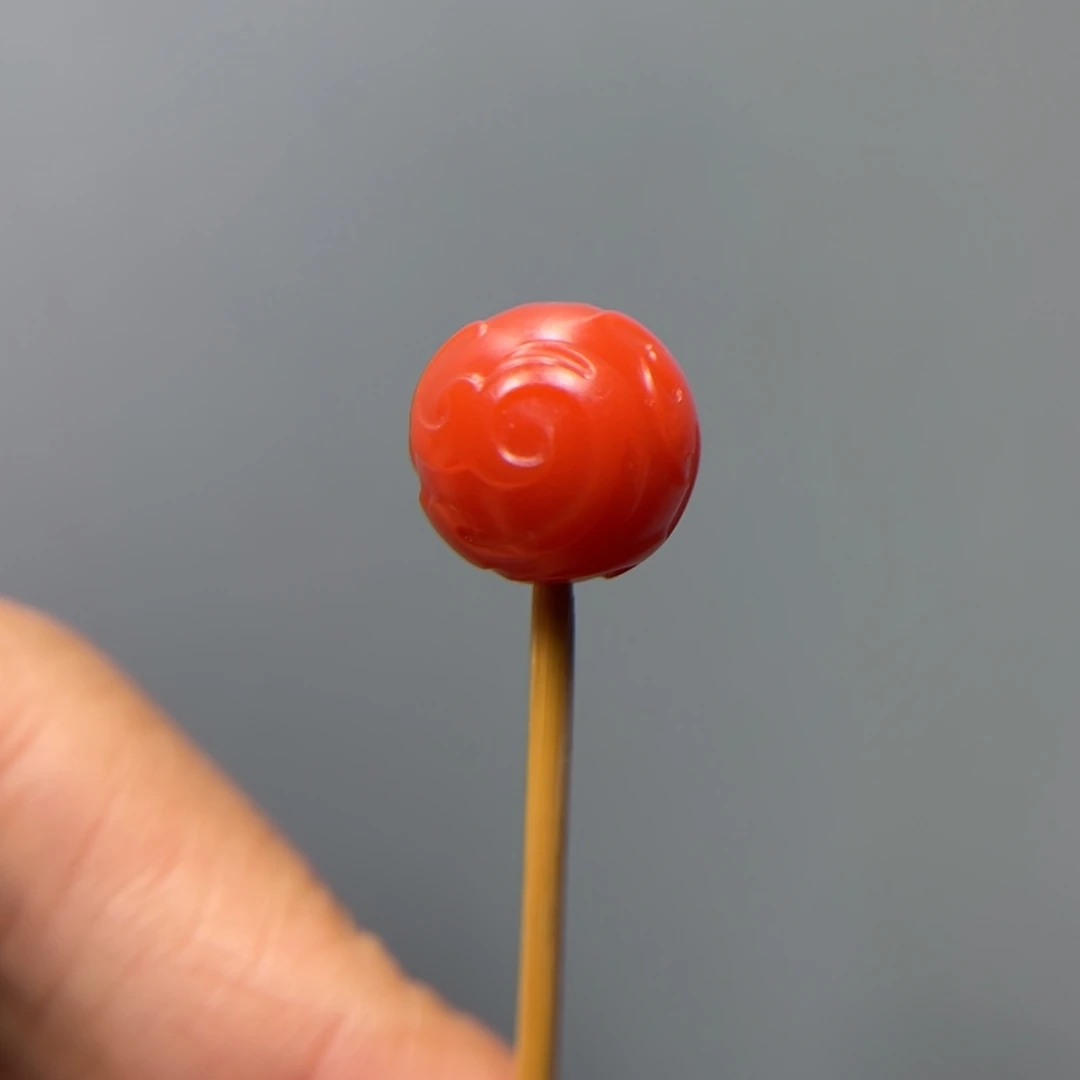 南红玛瑙柿子红圆珠12mm未镶嵌