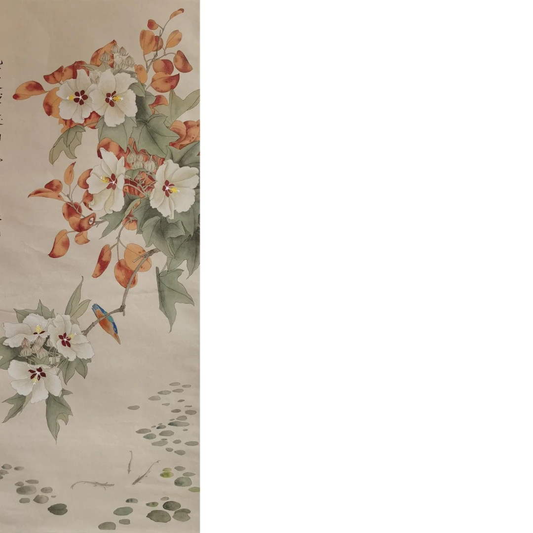 【辽拍】V250709-2-595《花鸟》（3.7平尺) 纸本镜片 DD1