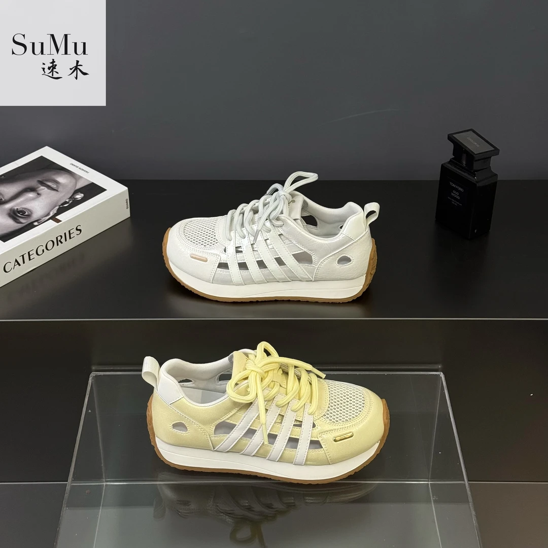 SuMu/速木阿甘慢跑鞋2025新款舒适休闲鞋透气镂空轻便时尚女鞋