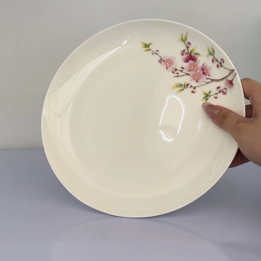 瓷片桃花源9寸汤盘