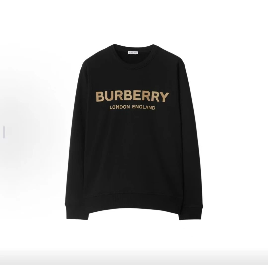 Burberry博柏利 字母宽松圆领长袖卫衣 男款 黑色ty