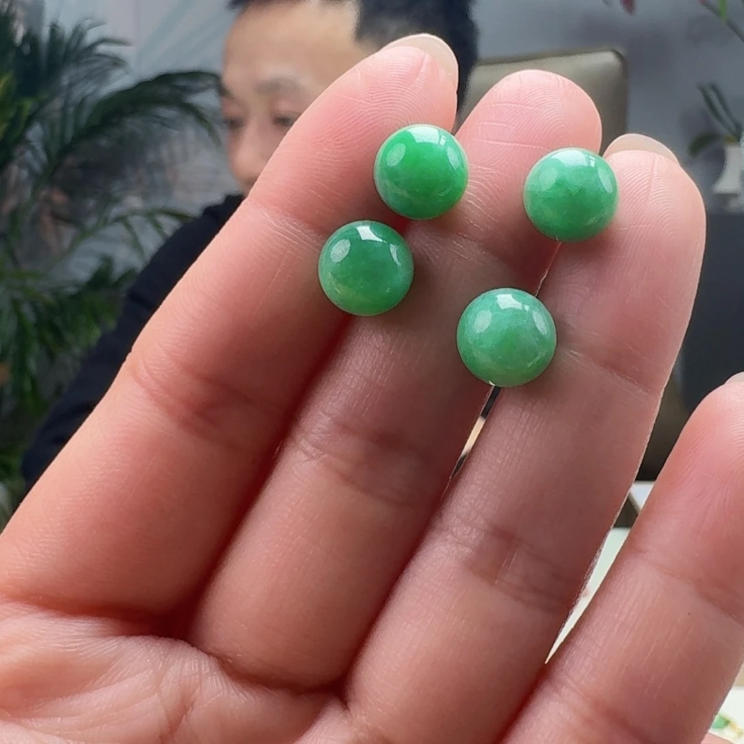 翡翠耳饰银S925镶嵌多样性发货其一